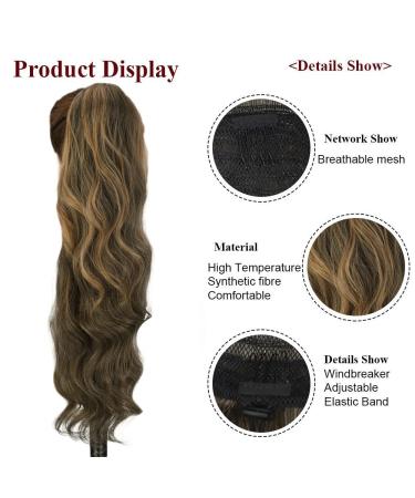 Ombre Brown Long Horse Tail Extensions | 60cm Wrapped Ponytail Hair for Women | Natural Art Ponytail & Afro Braid Style - Buy Online on GoSupps.com