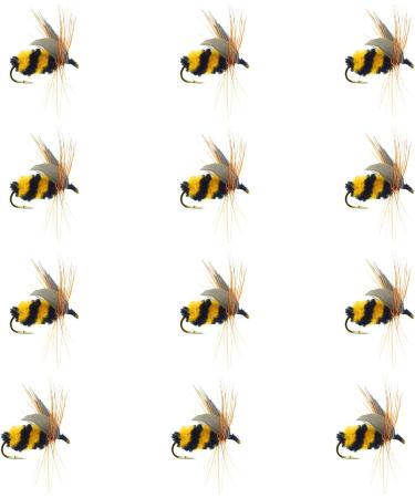 Premium Hand-Tied Fake Bees for Trout Bass Panfish Fishing | 12pcs Classic Honey Bee Flies | Lure Box Included | Gifts for Men - Buy Online on GoSupps.com