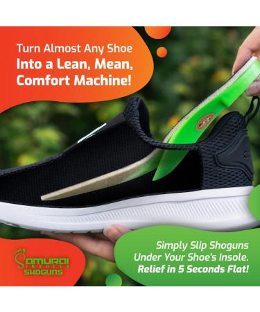 Samurai Insoles Shoguns - Plantar Fasciitis Insoles for Arch Support (11-11.5 Women/9-9.5 Men) - Buy Online on GoSupps.com
