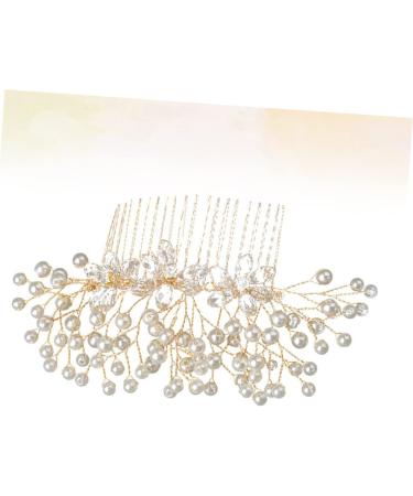 Ipetboom Bridal Hair Comb Bridal Hair Pin Rhinestone Bridal Rhinestone Hair Clips Leaf Flower Hair Comb Pearl Hair Comb Metal Hair Clips Tiara Wedding Bride Hair Accessories - Buy Online on GoSupps.com