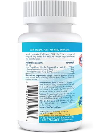 Nordic Naturals Children's DHA Xtra - For Healthy Cognitive Development and Immune Function Berry Punch 90 Count - Buy Online on GoSupps.com