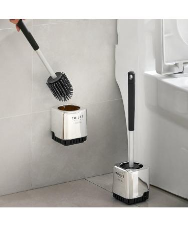 Shakven Toilet Bowl Brush Set Silver Plating Toilet Cleaning Brush | - Shower Scrubber Multifunctional Toilet Bowl Scrub Brush for Bathroom Household use - Buy Online on GoSupps.com
