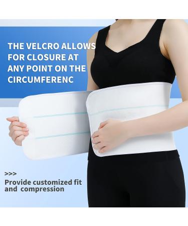 CANMIUS Abdominal Binder Post Surgery Tummy Tuck Belt for Women & Men - Postpartum Belly Band Compression Stomach Wrap - Skin-Friendly & Breathable - White (30-45) 3 Panel - Buy Online on GoSupps.com