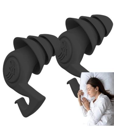 Ear Plugs For Sleeping - Silicon 3 Layer Hearing Protection Reusable Sleep Ear Plugs | Effective Washable Ear Plugs | Noise Cancelling Ear Plugs | Super Soft High Decibel Ear Plug For Reading Sleeping Black 1 count (Pack of 1)