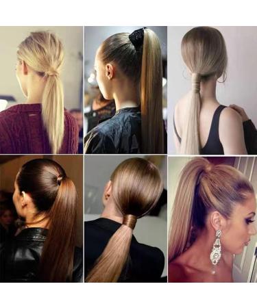 Ponytail 60 cm Long Straight Wrap Extension Synthetic Hair Extensions Curly Clip in Ponytail Hairpiece for Women (Red Dark Brown 2/33#) - Buy Online on GoSupps.com