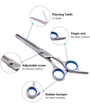 Maxshop Professional Dog Grooming Scissors Set - Titanium Stainless Steel Thinning Shears for Dogs & Cats - Set of 3 - Buy Online on GoSupps.com