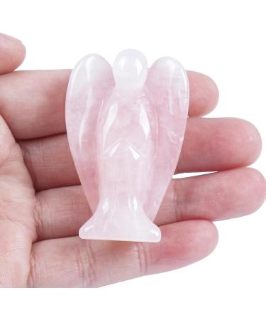 Lovionus89 Rose Quartz Guardian Angel Statue - Hand-Carved Healing Crystal Decor | 5cm 50mm Unique Figurine - Buy Online on GoSupps.com
