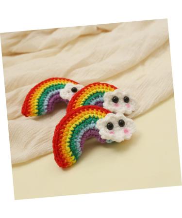 FOMIYES 2 Pairs Rainbow Barrettes Girls Hair Clips Rainbow Hair Barrette Hair Bow Felt Rainbow Applique Knitted Headwear Kids Hair Clips Knitting Rainbow Patches Yarn Child To Weave Alloy - Buy Online on GoSupps.com