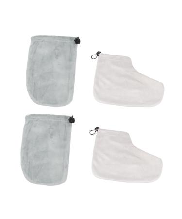 FRCOLOR Foot Cover 2 Pairs Gloves disposable booties accessories mittens Paraffin Mitts paraffin wax for feet wax dip for hands paraffin accessories paraffin glove care liner 28x20cm Grey