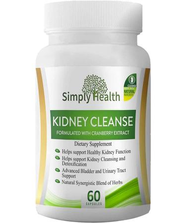 Premium Kidney Cleanse & Detox Health Supplement Formula with Organic Herbal Cranberry Extract Supports Healthy Kidneys Bladder and Urinary Tract GMP Certified - 60 Capsules