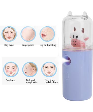 Light Purple and Yellow Nano Facial Mister 30ml Portable Handy Cool Mist Sprayer with Color Light Function Rechargable Cute Cow Design Cooling Mister(Purple) - Buy Online on GoSupps.com