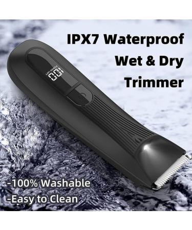 Premium Waterproof Hair Clippers for Men - Electric Body Hair Trimmers with Charging Base & LED | Groin & Pubic Groomer Razor - Buy Online on GoSupps.com