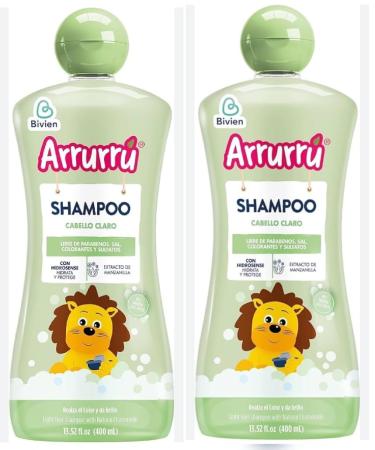 Arrurru Shampoo de Extracto de Manzanilla para cabellos claros SET de 2-400ml 13.5oz. Shampoo Chamomile's extract for light Hair SET of 2-400ml 13.5oz