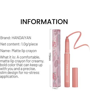  Beliky Girl Lightweight Matte Lipstick with Built-in Pencil Sharpener Rotary Cut Dual Use Waterproof No Drying Lipstick Lipstick Pencil Set (#8) - Buy Online on GoSupps.com