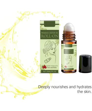 Huile de ricin roll-on pour le ventre le visage le corps sous les yeux huile de ricin bio roll-on avec vitamine E s rum de soin doux hydratant et lissant pour tous les types de peau (1 pi ce) 1 pi ce. - Buy Online on GoSupps.com