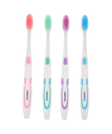 Minkissy 4 pieces nano toothbrush ergonomic toothbrush micro toothbrushes for adults oral toothbrush tooth hygiene oral hygiene toothbrushes soft antibacterial toothbrush bags stick