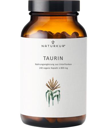 Naturkur Taurin 800 mg - 240 capsules in pharmacists - vegan laboratory test without additives handcrafted in Lower Franconia