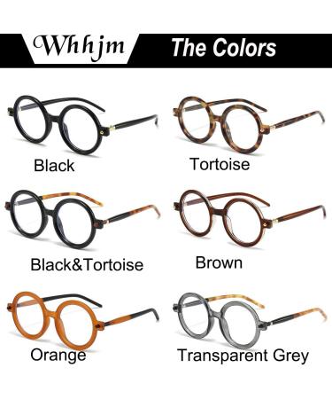 Round Blue Light Blocking Glasses for Men & Women | Retro 70s Oversized Circle Frame Eyewear - Tortoise 48mm - Buy Online on GoSupps.com