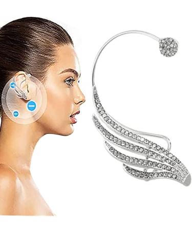 Visiblurry Acupressure Earrings - Scratch-Resistant Slimming Ear Cuff Clip for Men & Women | Non-Pierced Angular Wing Design - Buy Online on GoSupps.com