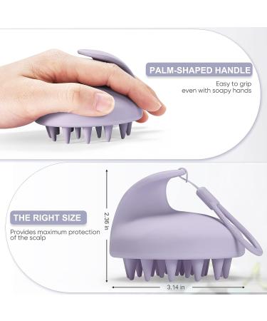 AONCO Scalp Massager Shampoo Brush - Soft Silicone Bristles for Dandruff Removal & Hair Growth - Purple - Buy Online on GoSupps.com