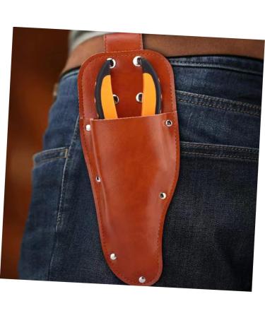 PopetPop 3-Part Garden Scissors Set - Clip-On Leather Salon Scissors with Holder | Optimal for Gardening | Light Brown | 23.2x8cm | 3pcs - Buy Online on GoSupps.com