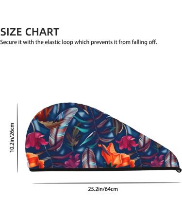 Hair Towel Wrap with Button - Quick-Drying Turban for Effortless Hair Care (Tropical Flower - Buy Online on GoSupps.com