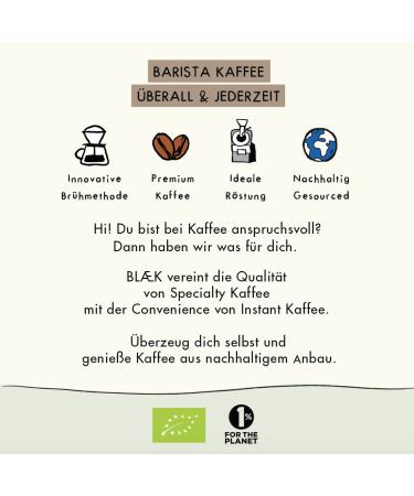 Bl k Specialty Bio Instant Coffee N .2 | Organic Arabica Coffee Sachets | Premium On-the-Go Coffee for Camping & Home Office - Buy Online on GoSupps.com