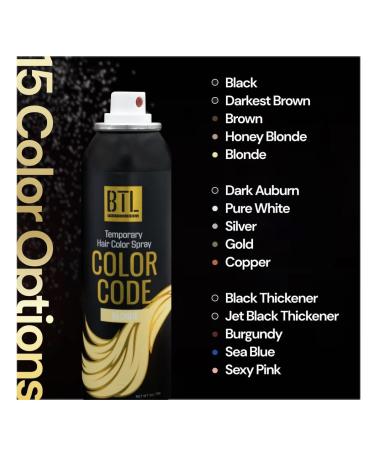 BTL Color Code Temporary Hair Color Spray-On! Vibrant & Easy to Wash | Fast Drying (3oz/80g) (Brown 3oz/80g) Brown 3 Ounce (Pack of 1) - Buy Online on GoSupps.com