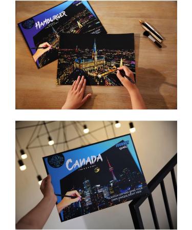 BoterLun Scratch Painting Paper - Rainbow Night View Princess Castle Art & Craft Kit for Kids and Adults (16 x 11.25) - Includes 4 Tools - Buy Online on GoSupps.com