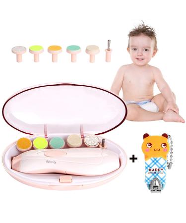 Shop Wadeo Baby Nail File & Scissors Set - Safe Electric Nail Trimmer for Newborns & Kids with LED Light | Manicure Set in Pink - Buy Online on GoSupps.com