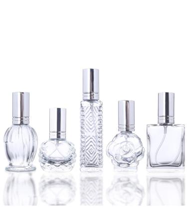 H&D Crystal Vintage Empty Refillable Perfume Bottle Glass Bottle Atomizer for Wedding Gifts Home Decor Set of 5 Style-1 - Buy Online on GoSupps.com