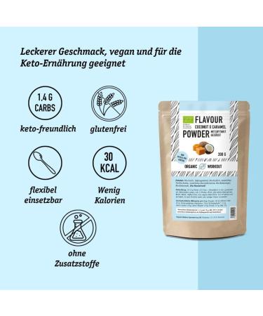 Organic Coconut Caramel Flavor Powder - Delicious Sweetness Without Artificial Sweeteners - Versatile for Food & Drinks - 200g (1 Pack) - Buy Online on GoSupps.com