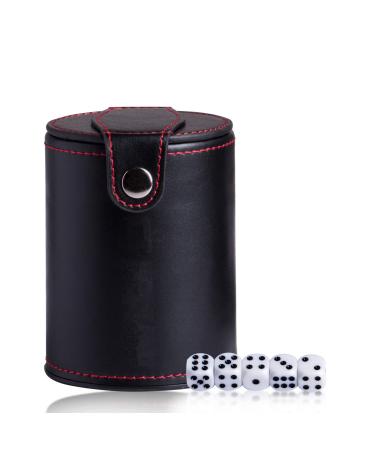 Dice Cup Pu Leather Dice Storage Tool Fashion Felt Lining Quiet Dice Shaker for Enjoy with Friend and Family in Party