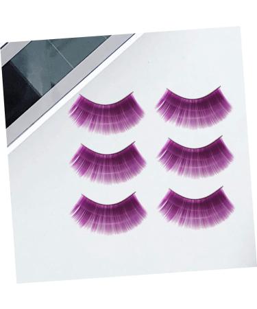 minkissy 6 Pairs Performance Eyelashes Fake Eyelashes Colored False Lashes Long Cross False Eyelashes Party Eyelashes Faux- Costume Eye Lashes Makeup Black Outfit 3d Face Purple Accessories - Buy Online on GoSupps.com