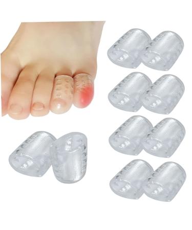 Toe Protector 10PCS Anti-Friction Silicone Toe Caps Breathable Toe Covers Toe Guards to Cushion Clear Toe Sleeve for Corns Blisters Pain Relief