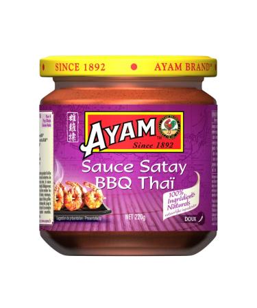 AYAM Sauce Satay Tha | 100% Ingr dients Naturels | Haute Qualit | Saveurs Authentiques Tha | Cuisiner chez Soi | BBQ | Alimentation Saine | Sans Gluten | Sans Conservateurs - 220g - Lot de 3