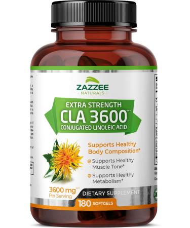 Zazzee Extra Strength CLA 3600 mg Conjugated Linoleic Acid - 180 Softgels - Buy Online on GoSupps.com