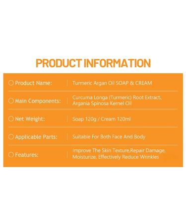 Turmeric Argan Oil Face & Body Soap - Moisturizing Anti-Oxidant Pore-Cleansing Skin Repair | 120g / 4.2fl.oz - International Shipping Available - Buy Online on GoSupps.com