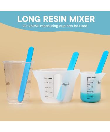 Silicone Measuring Cups for Epoxy Resin JANCHUN Resin Supplies Kit with 250&100ml Silicone Cups Silicone Hard Stir Sticks for Resin Molds DIY Crafts Wax Casting Art Jewelry Making Easy to Clean 1*250ml+2*100ml+3*stir sticks+4*mini - Buy Online on GoSupps.com