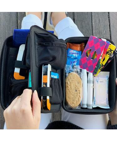 Glucology Diabetes Accessories Bag - Organiser for Blood Sugar Test Strips Services Glucose Meter Tablets Insulin Syringes Needles and Lancets - Hard Case (Oversize Red)  - Buy Online on GoSupps.com