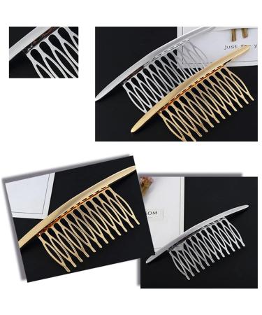 QUUPY Hair Comb 4.3 - Alloy Curved Teeth Hair Clip for Women | 2 Pack (Gold & Silver) - Premium Hair Accessory for Effortless Styling - Buy Online on GoSupps.com