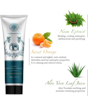 Forest Essentials Sandalwood and Orange Peel Shaving Cream 100g - Buy Online on GoSupps.com