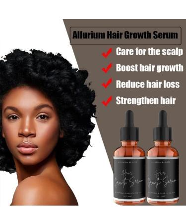 2023 Allurium Hair Growth Serum for Black Women - Nourish Dry, Damaged Hair Fast - Natural Hair Growth - 4PCS - Buy Online on GoSupps.com