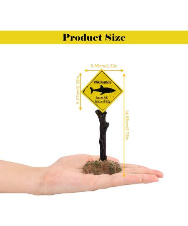 Funny Harz Hai-Warnschild Aquarium Decoration | Underwater Fish Tank Ornament | Unique C-yellow Decor for Aquatic Landscapes - Buy Online on GoSupps.com