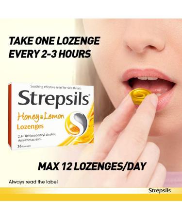 Strepsils Honey & Lemon Lozenges 36 Lozenges - Buy Online on GoSupps.com
