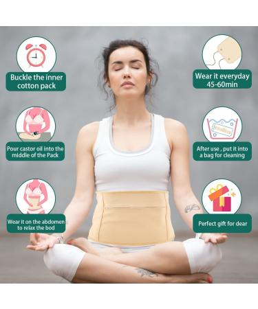 Castor Oil Wrap 4Pcs Waist Neck Oil Pack Set Washable Reusable Knee Essential Oil Wrap Mess-Free Oil Pack Wrap with Adjustable Elastic Strap Comfortable Oil Pack Leak-Proof Oil Pack for Waist Neck Knee - Buy Online on GoSupps.com