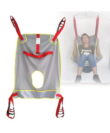 Toileting Patient Lift Sling Transfer Belt Full Body Patient Lift Sling with Four Point Support Full Body Sling for Transfer from Bed to Wheelchair Recliner Maximum Load Bearing 510 LbsV M