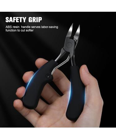 BEZOX Precision Toenail Clippers for Thick or Ingrown Toenails - Professional Podiatrist-Approved Large Nail Clipper in Metal Box - All Black - Buy Online on GoSupps.com