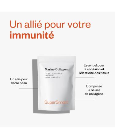 Collag ne Marin Type I (Hydrolys ) - Brevet - Pur et Concentr - Contribue la Bonne Sant de la Peau Cheveux et Ongles - Sans Gluten - Supersmart - Buy Online on GoSupps.com