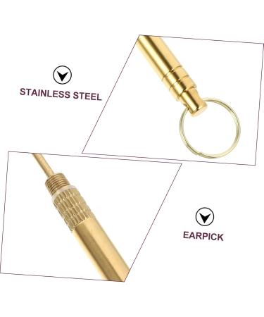 PACKOVE 3pcs Professional Brass Ear Cleaning Tools Kit Earwax Removal Tools for Wax Removal and Canal Massage Yellow - Buy Online on GoSupps.com